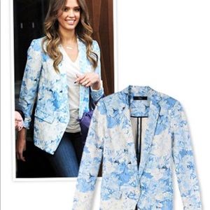NWT Tibi Blue Floral Blazer